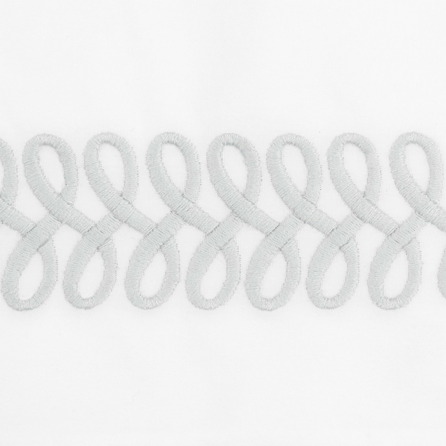 Matouk Schumacher Astor Braid Bedding Main Silver Fine Linens