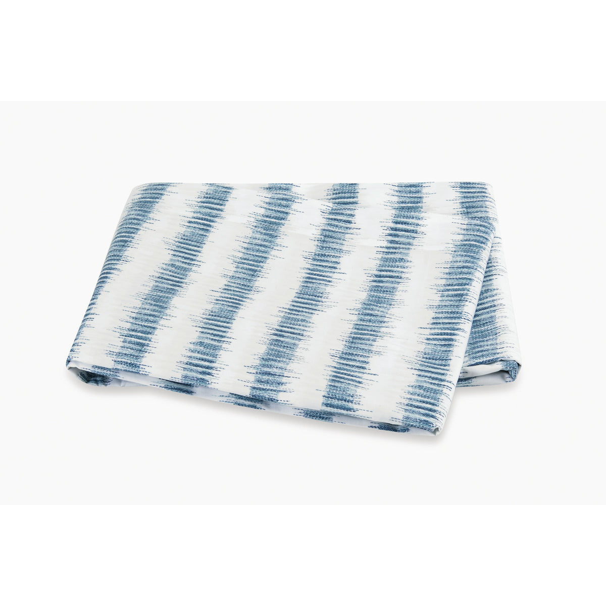 Matouk Schumacher Attleboro Bedding Flat Sheet Prussian Blue Fine Linens