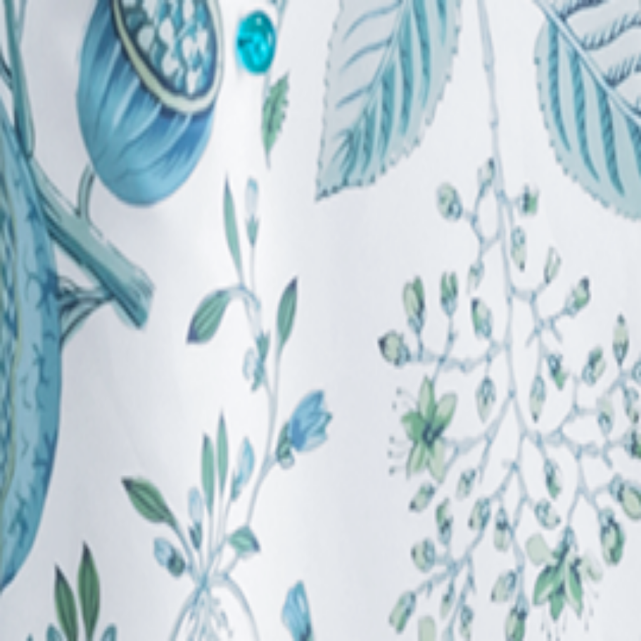 Matouk Pomegranate Shower Curtain Swatch Sea Fine Linens