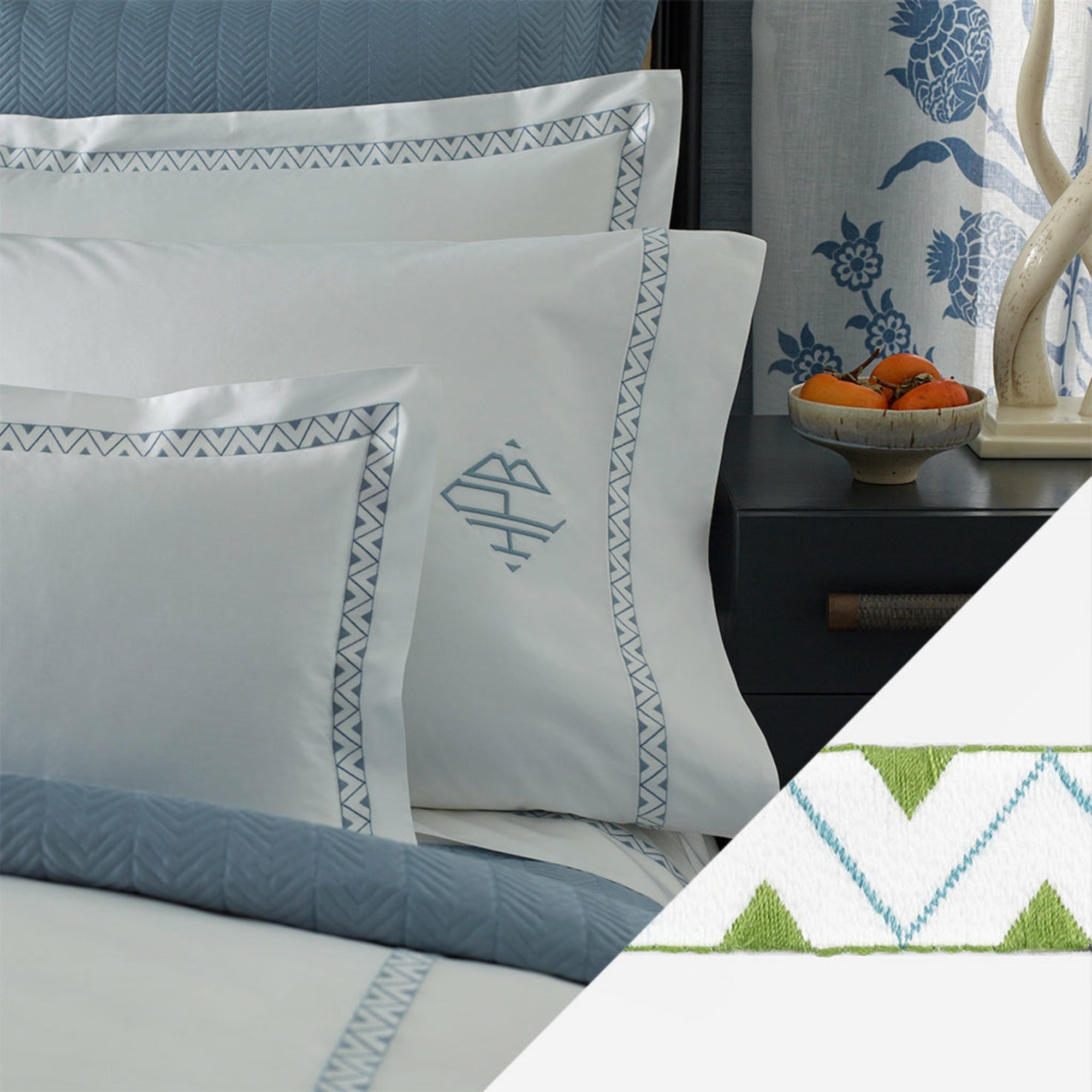 Matouk Schumacher Prado Bedding Main Grass Fine Linens