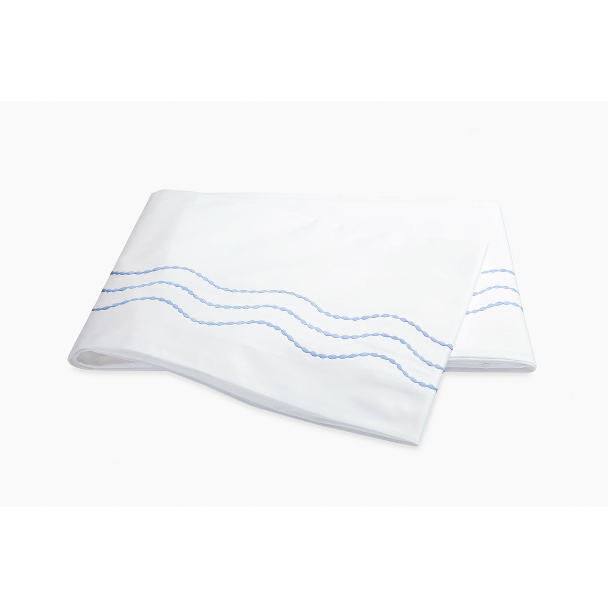 Matouk Serena Bedding Collection Flat Sheet Azure Fine Linens