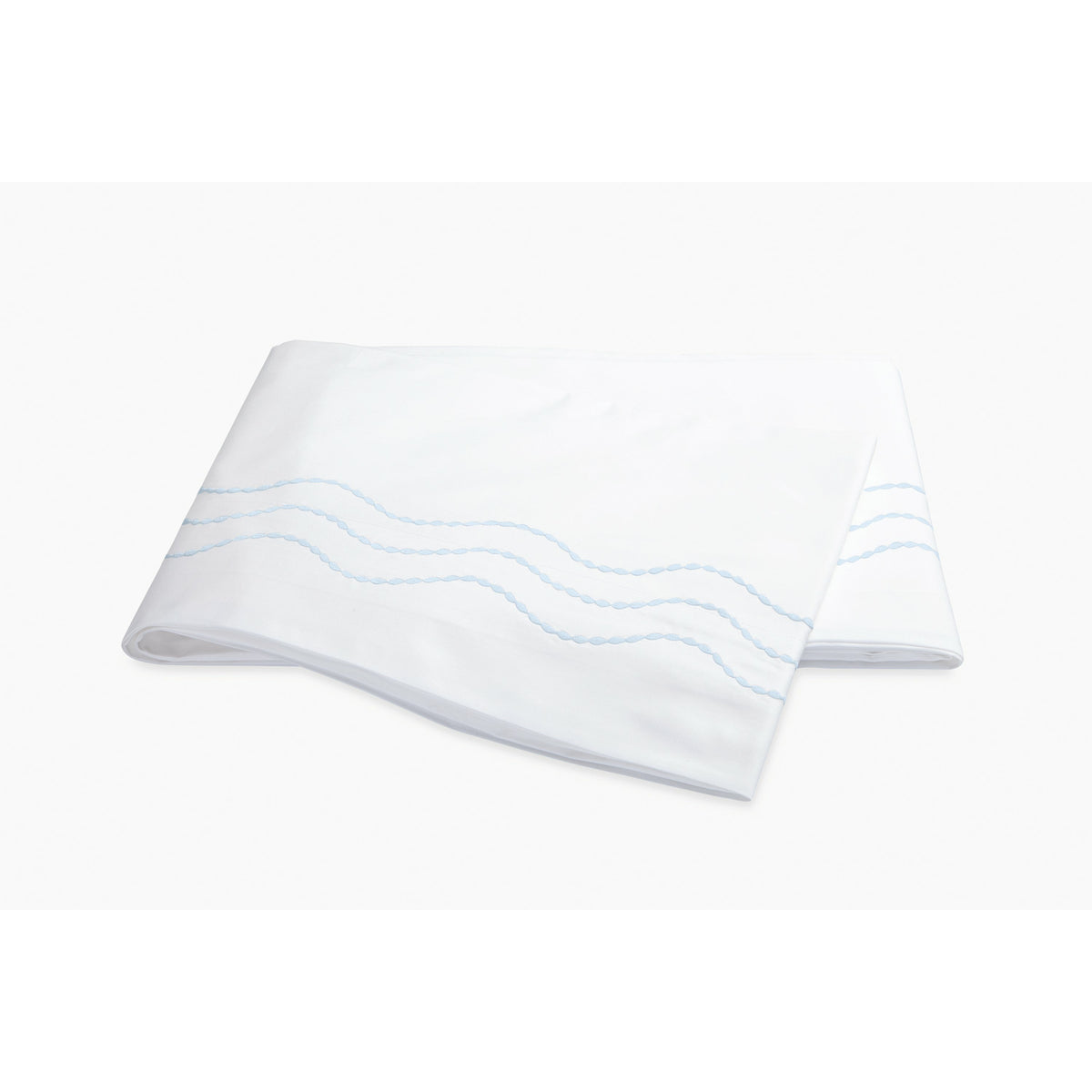 Matouk Serena Bedding Collection Flat Sheet Blue Fine Linens