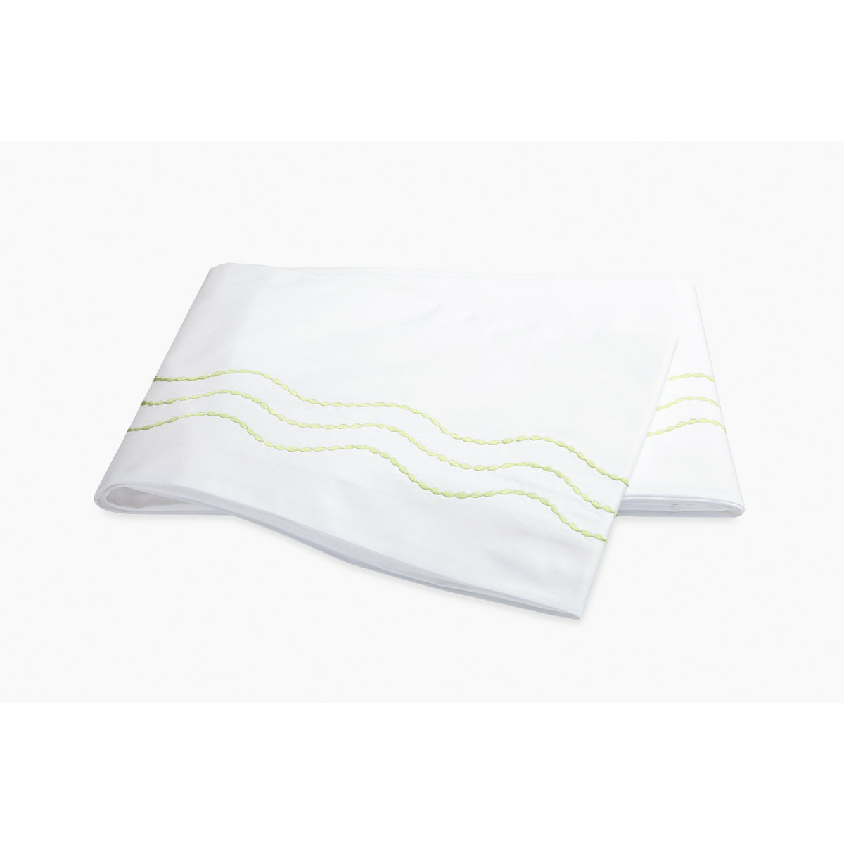 Matouk Serena Bedding Collection Flat Sheet Spring Green Fine Linens