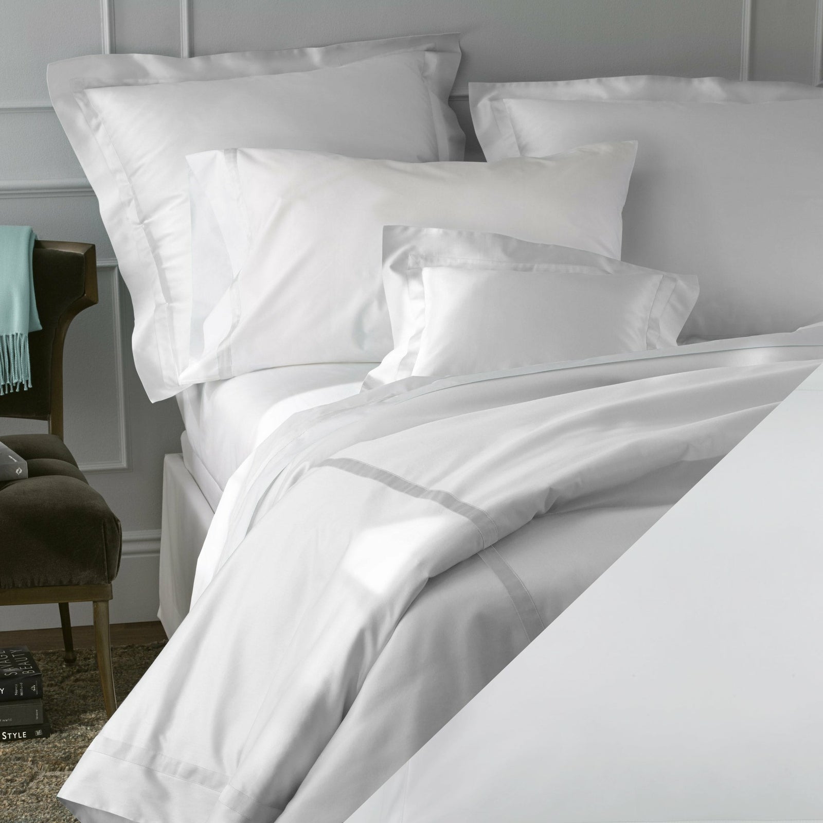 Matouk Nocturne Bedding Silver Fine Linens