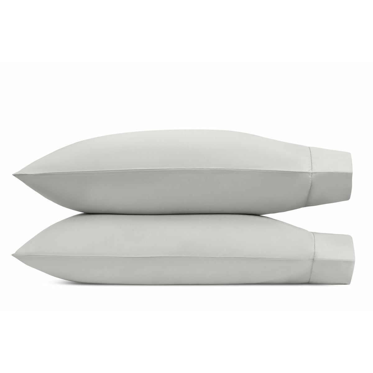 Matouk Talita Hemstitch Bedding Pillowcases Silver Fine Linens