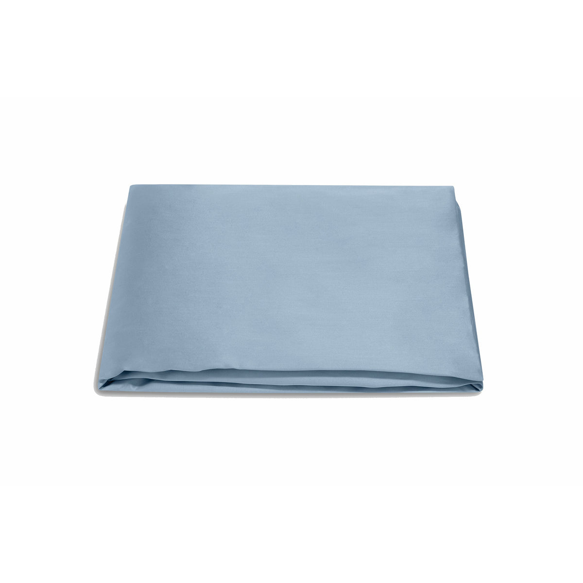 Matouk Talita Satin Stitch Bedding Fitted Sheet Hazy Blue Fine Linens