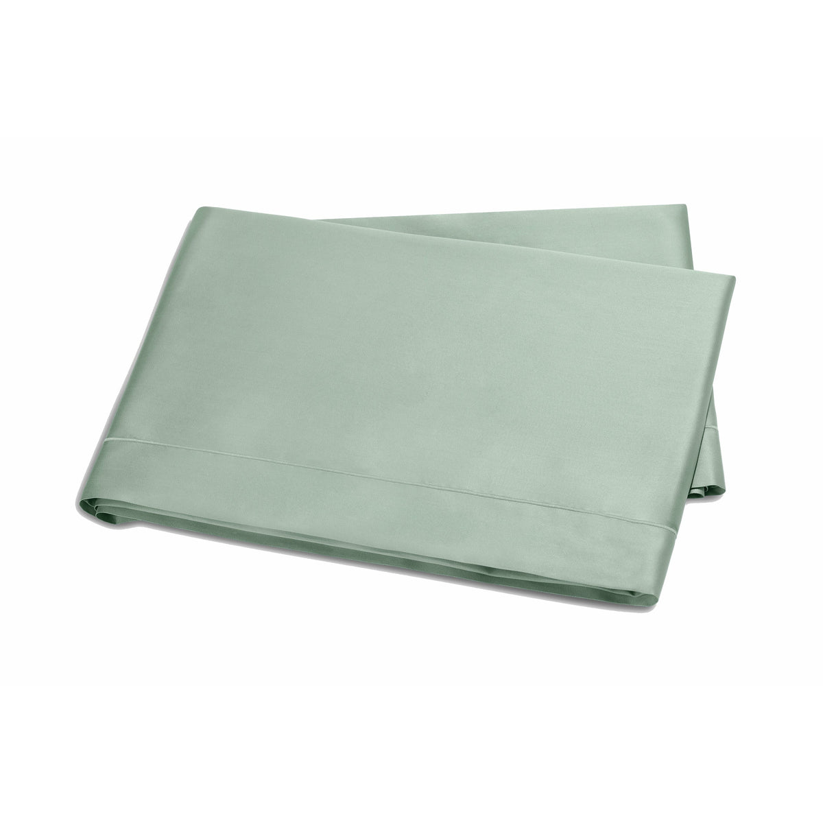 Matouk Talita Satin Stitch Bedding Flat Sheet Celadon Fine Linens