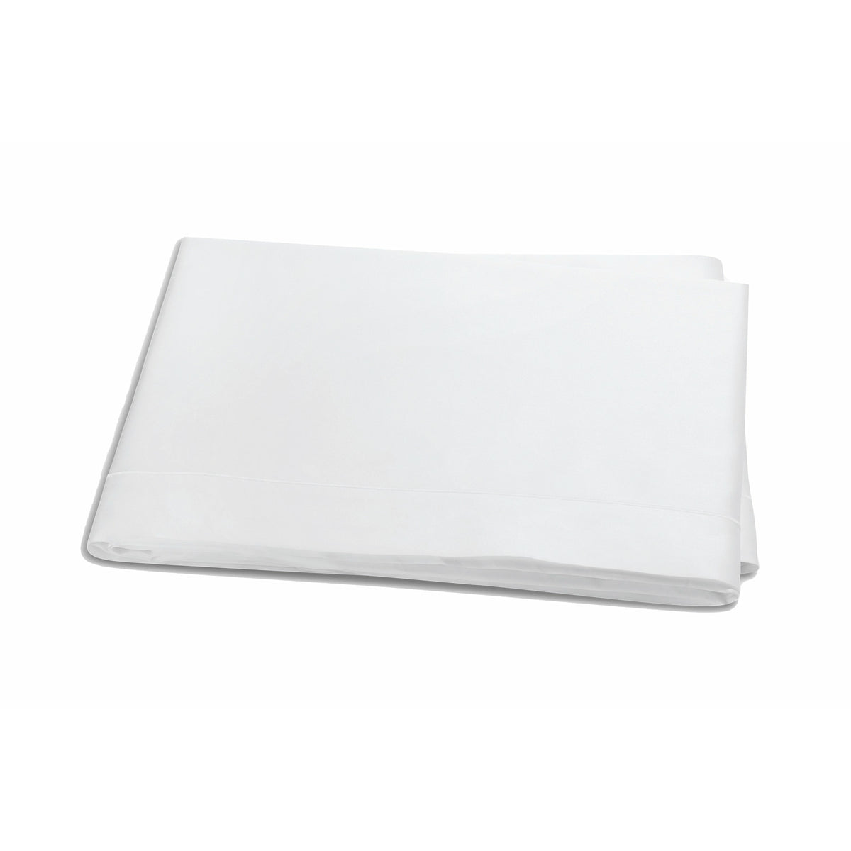 Matouk Talita Satin Stitch Bedding Flat Sheet White Fine Linens