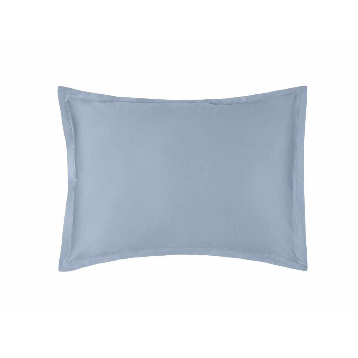 Matouk Talita Satin Stitch Bedding Standard Sham Hazy Blue Fine Linens