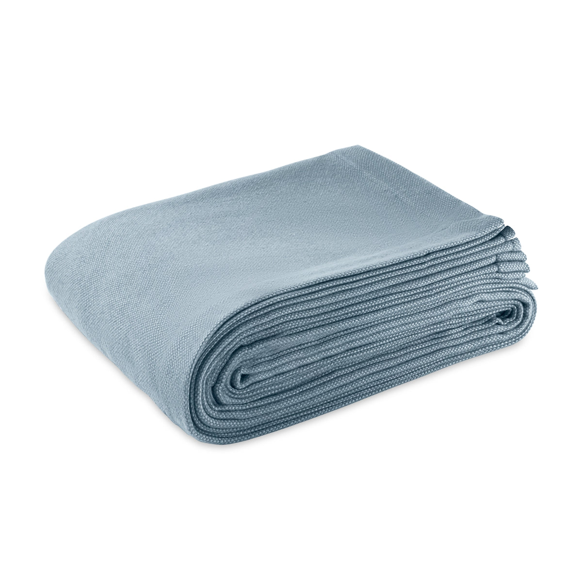 Matouk Webster Blanket Main Hazy Blue Fine Linens