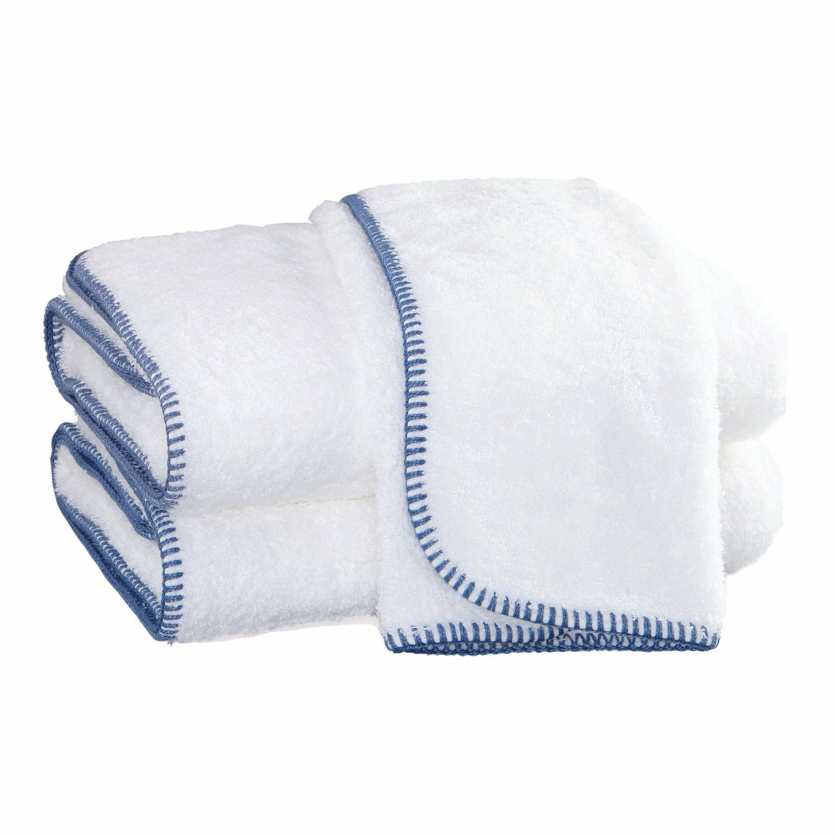 Matouk Whipstitch Bath Towels Main Periwinkle Fine Linens