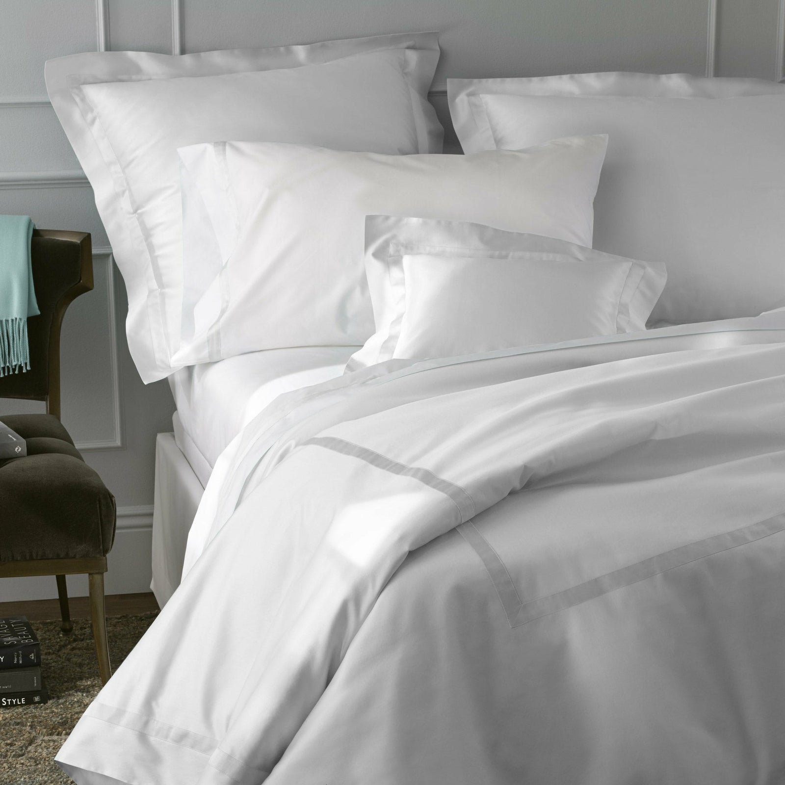 Matouk Nocturne Bedding Collection White Fine Linens