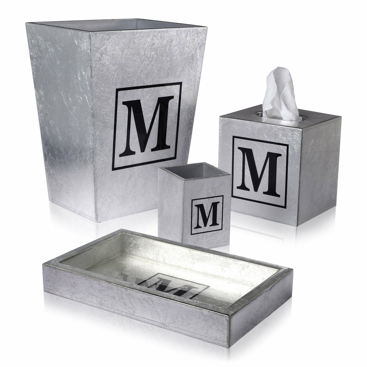 Mike and Ally Eos Monogrammed Collection Main Silver Leaf