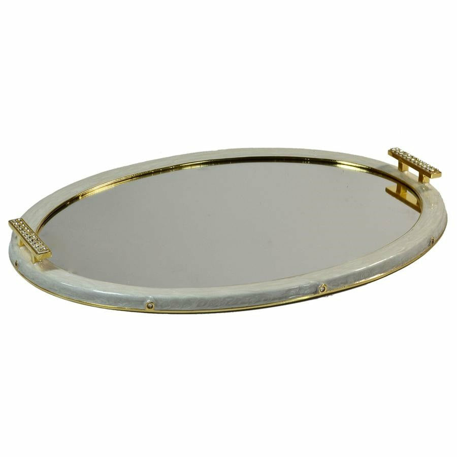 Mike and Ally Audrey Bath Accessories Oval Vanity Tray Moonglow