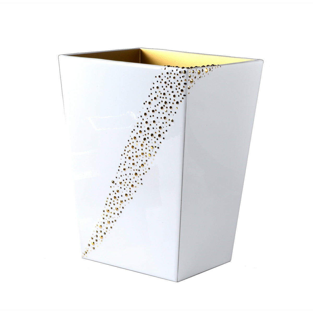 Mike and Ally Jazz Bath Accessories Wastebasket Pure/Gold