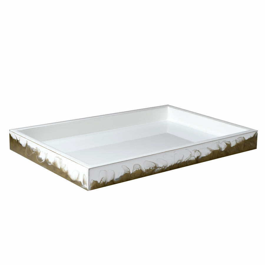 Mike and Ally Lava Bath Accessories Vanity Tray Metallic Gold