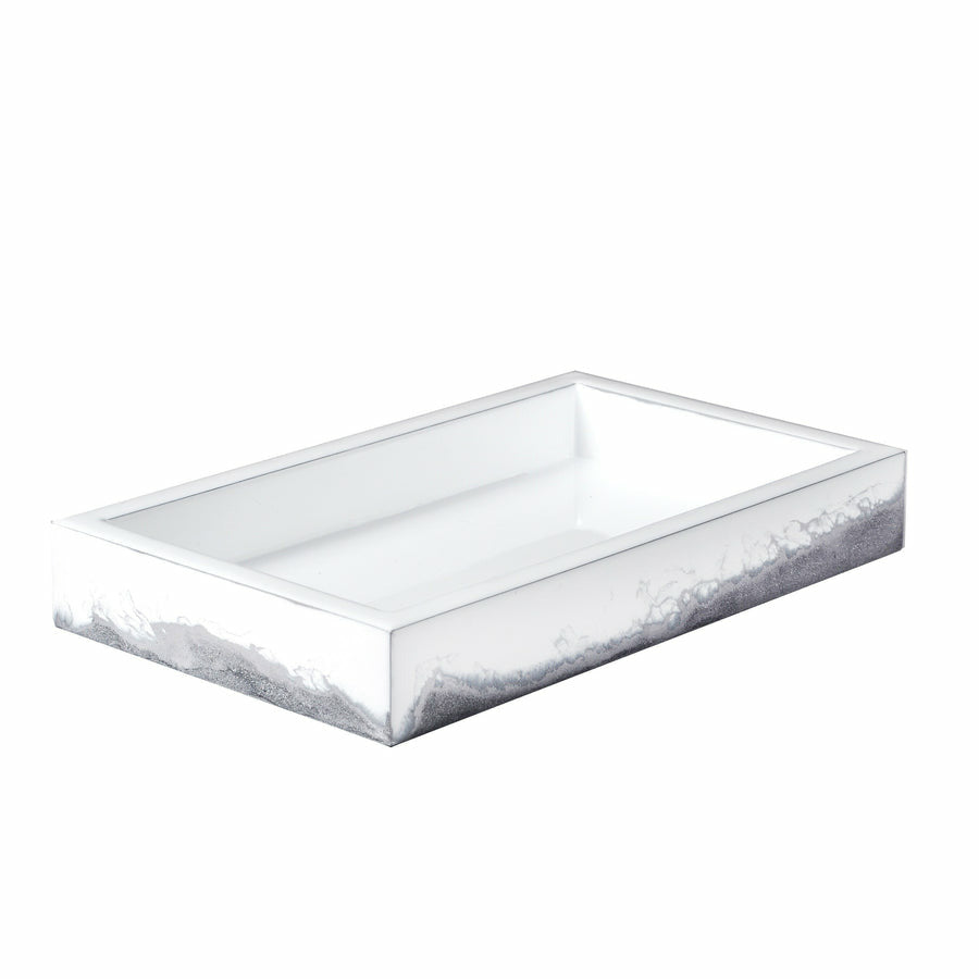 Mike And Ally Lava Bath Accessories Vanity Tray Metallic Silver