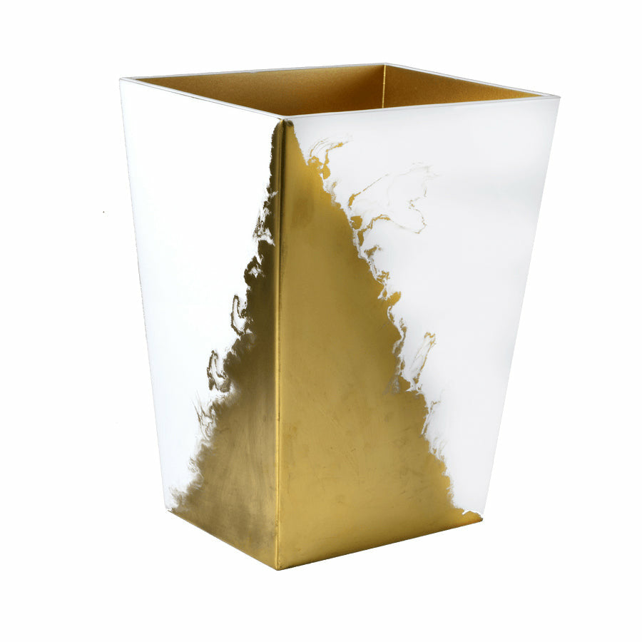 Mike and Ally Lava Bath Accessories Wastebasket Metallic Gold