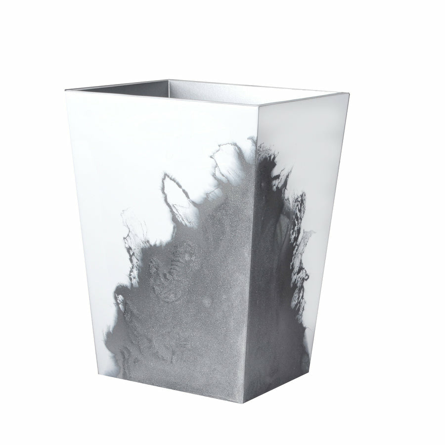 Mike And Ally Lava Bath Accessories Wastebasket Metallic Silver