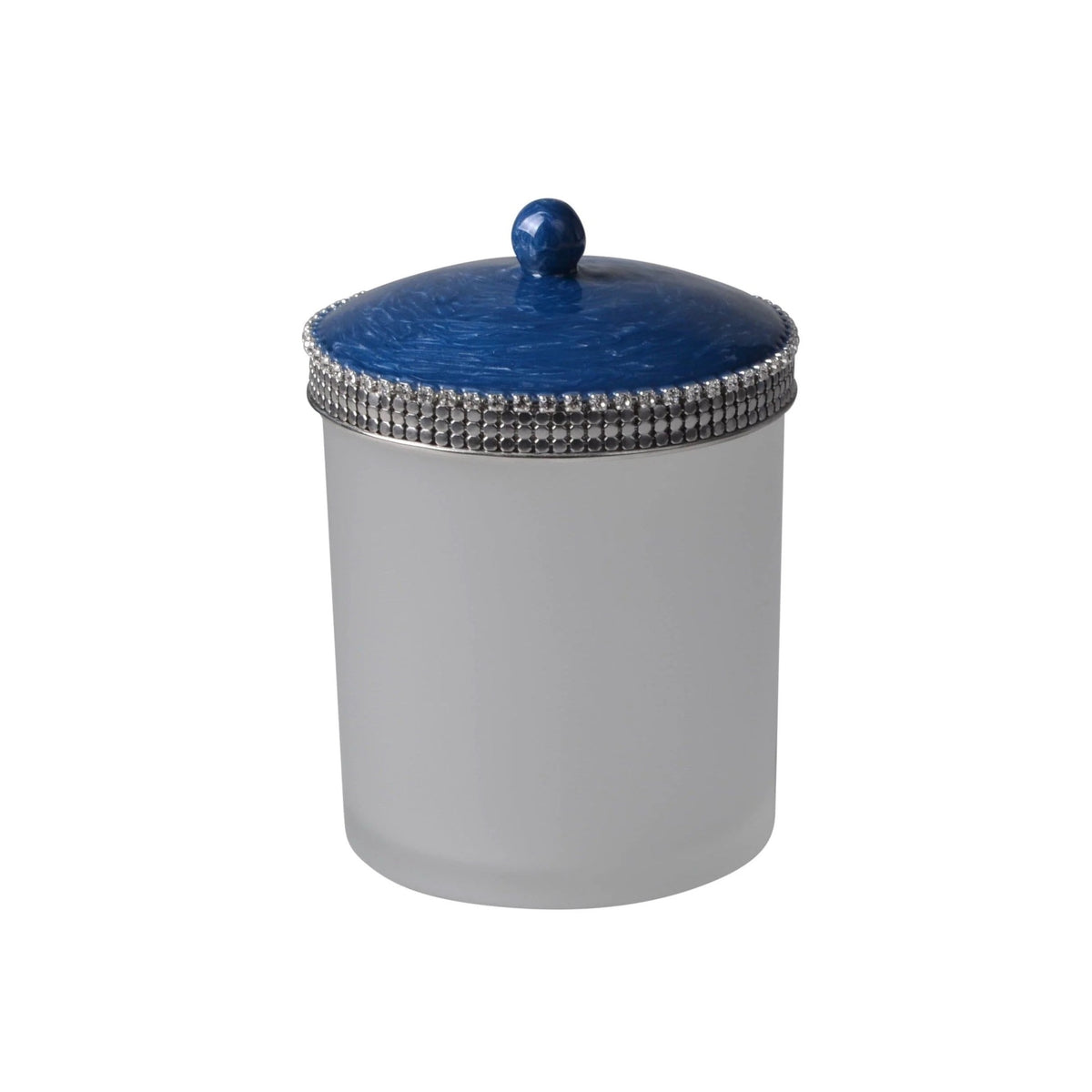 Mike and Ally Mack Bath Accessories French Blue Silver Q Tip Holder