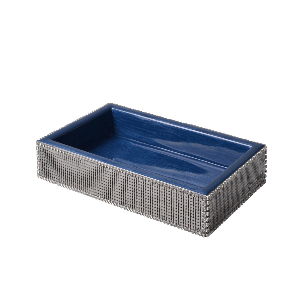 Mike and Ally Mack Bath Accessories French Blue Silver Rectangle Tray