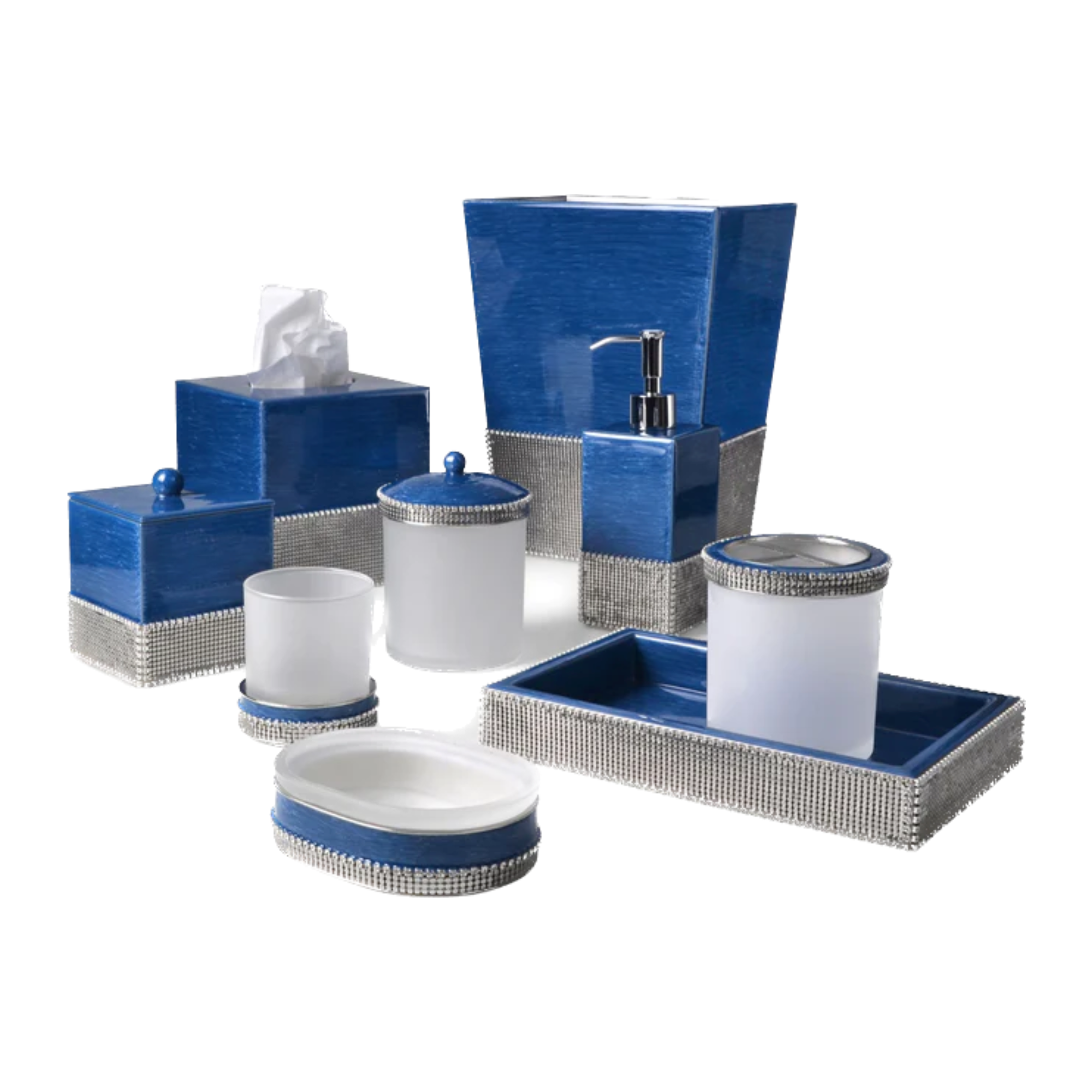 Mike and Ally Mack Bath Accessories French Blue Silver mesh