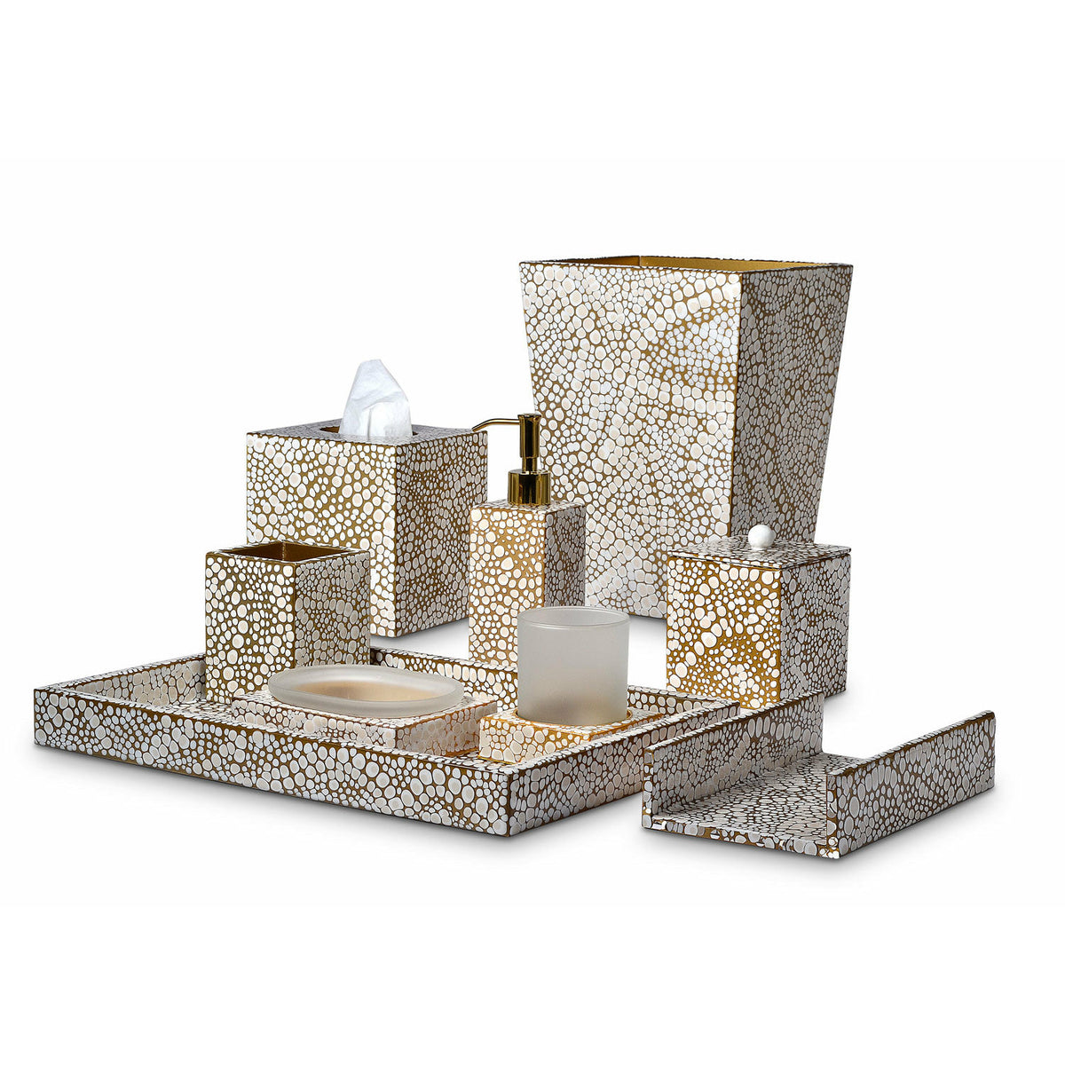 Mike and Ally Proseco Bath Accessories Set Oatmeal/Gold