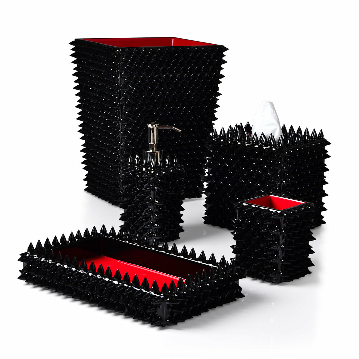 Mike and Ally Quill Bath Accessories Black Red
