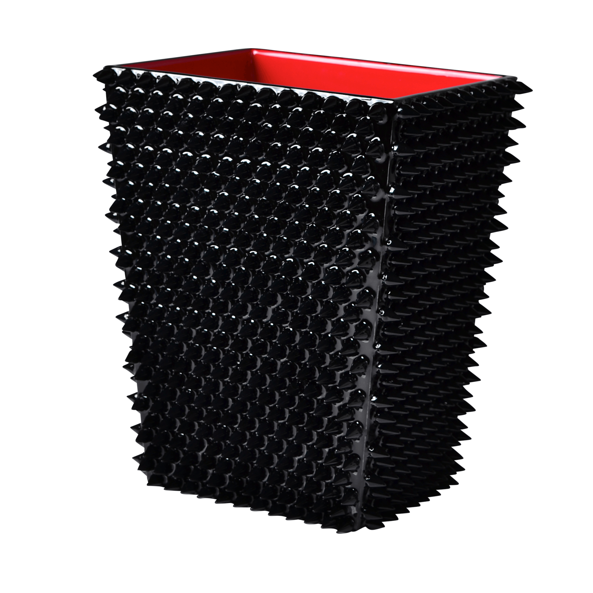 Ambrosia by Mike + Ally Scalloped Wastebasket & Liner 8.75x7x11.25 - agate/ Black Diamond