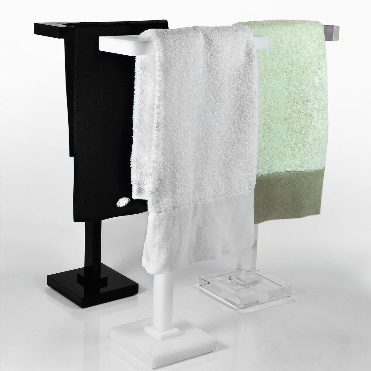 Mike and Ally Ice Lucite Bath Accessories Towel Rack White