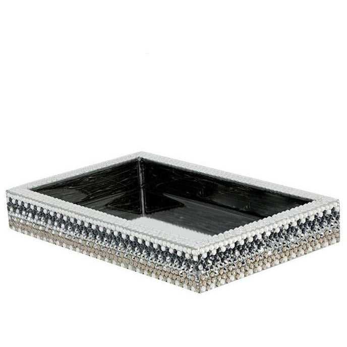 Mike and Ally Swarovski Biarritz Bath Accessories Small Rectangle Tray Silver