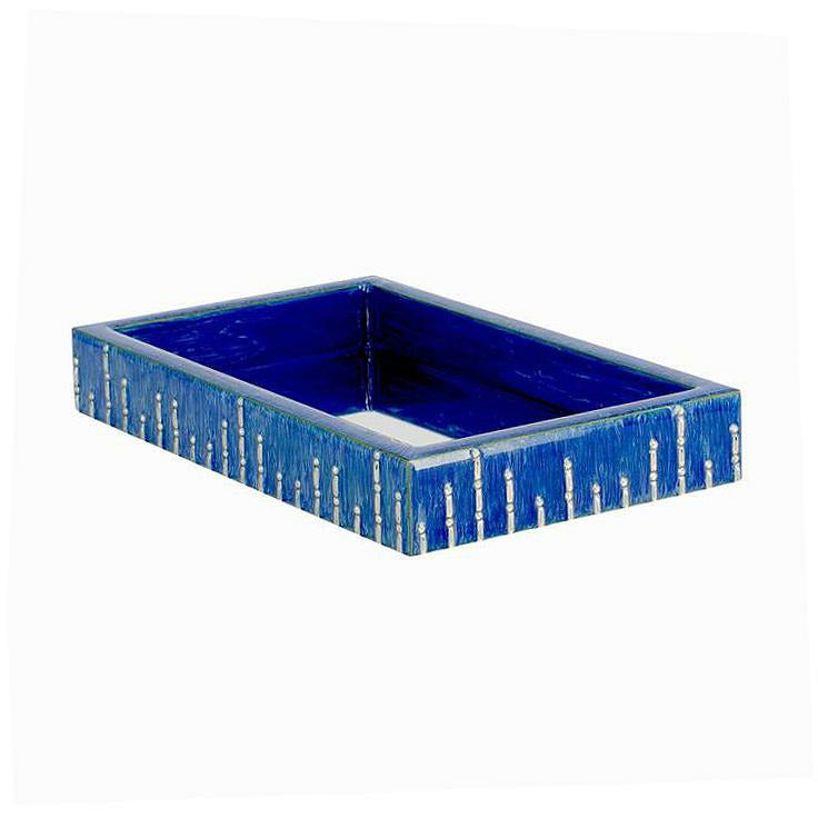 Mike and Ally Swarovski Deauville Bath Accessories Small Rectangle Tray French Blue