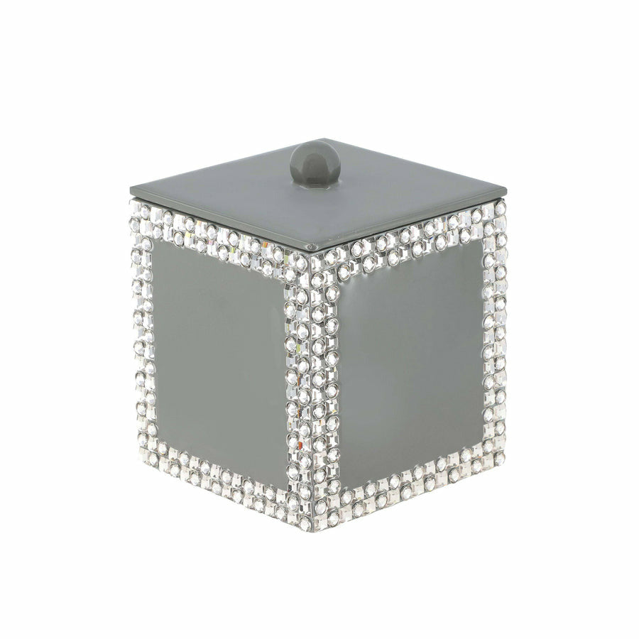 Mike and Ally Swarovski Ravello Bath Accessories Square Container Glossy Charcoal