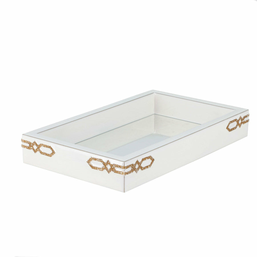 Mike and Ally Swarovski Salzburg Bath Accessories Small Rectangle Tray Oatmeal