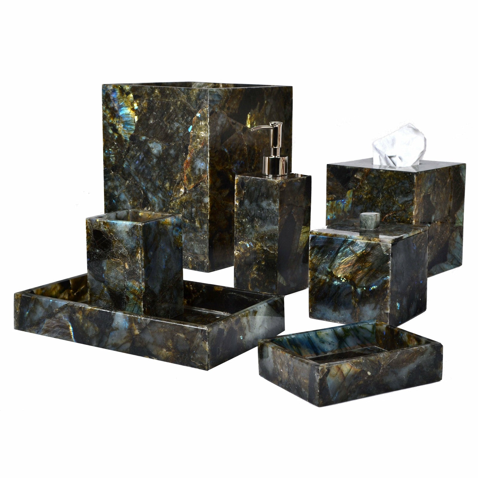 Mike and Ally Taj Gemstone Bath Accessories Labradorite