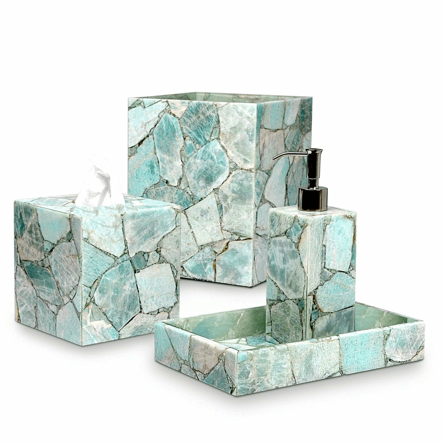 Mike and Ally Taj Premium Gemstone Bath Accessories Amazonite