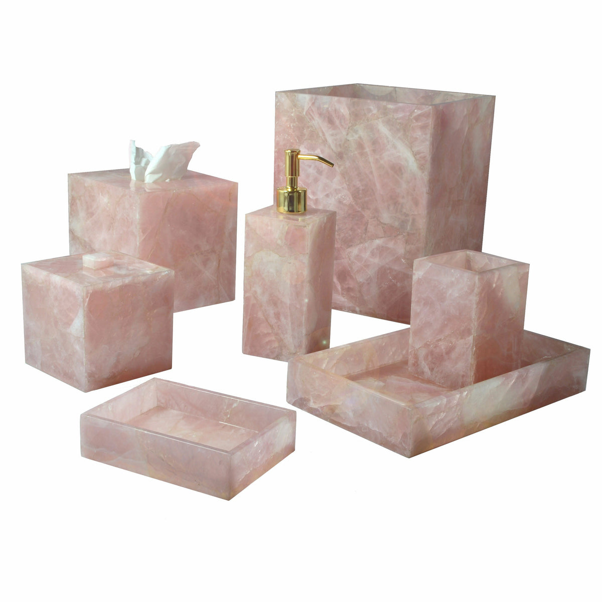 Mike and Ally Taj Premium Gemstone Bath Accessories Rose Quartz