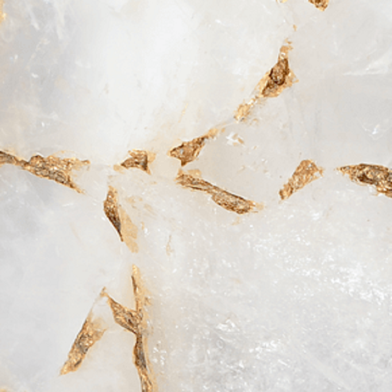 Mike and Ally Taj Premium Gemstone Bath Accessories Boutique Tissue Milk Quartz with Gold Foil