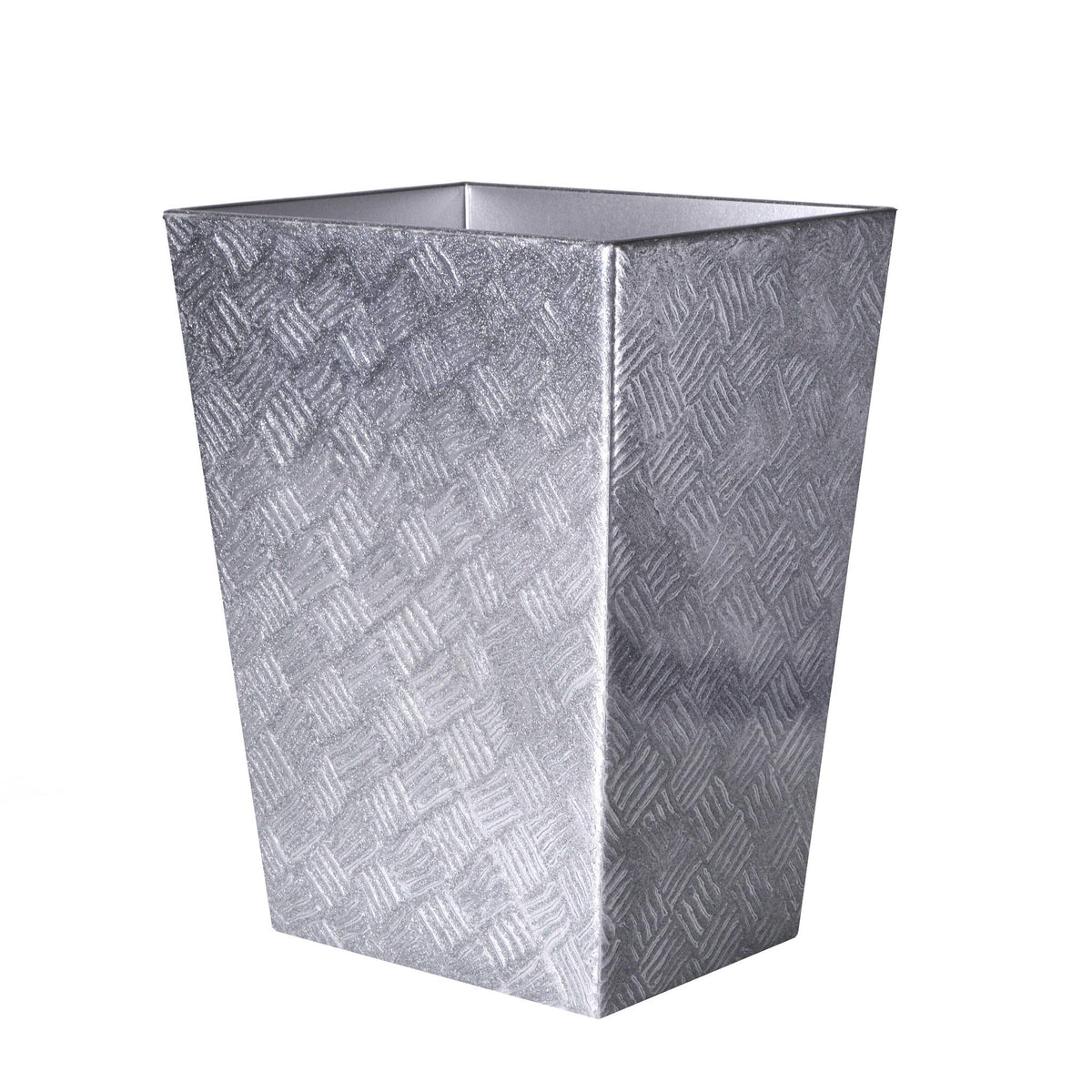 Mike and Ally Tilly Bath Accessories Metallic Silver Waste Basket