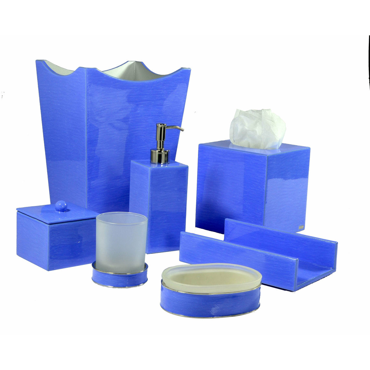 Mike and Ally Essentials Basic Enamel Bath Accessories Periwinkle Set