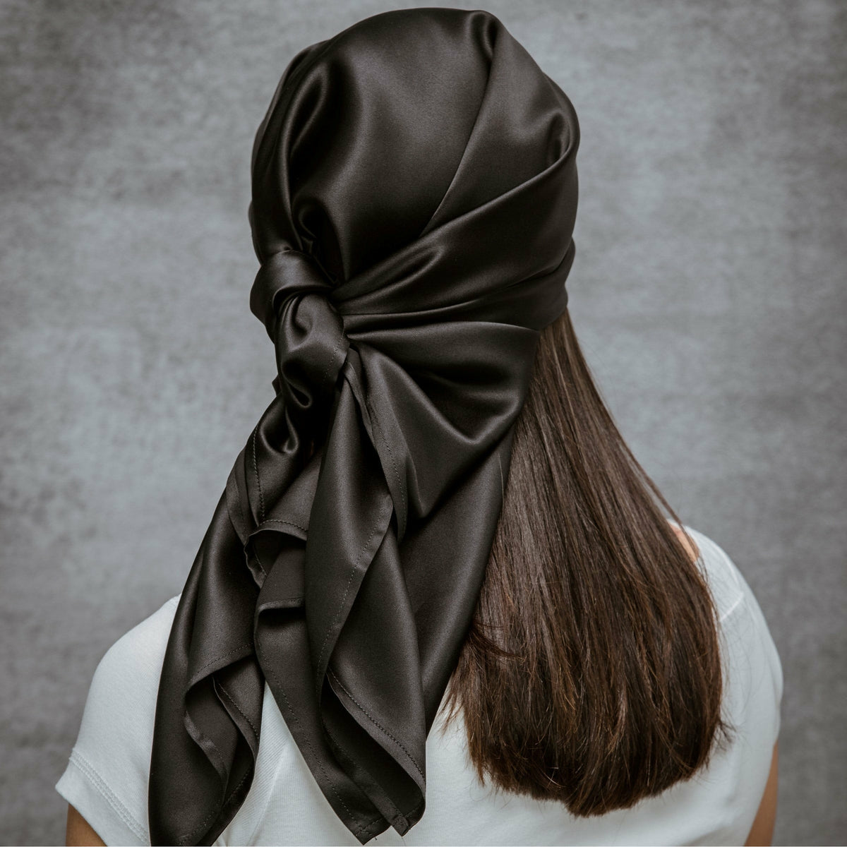 Hair Scarf- Pure Silk in Black by Mulberry Park Silks 