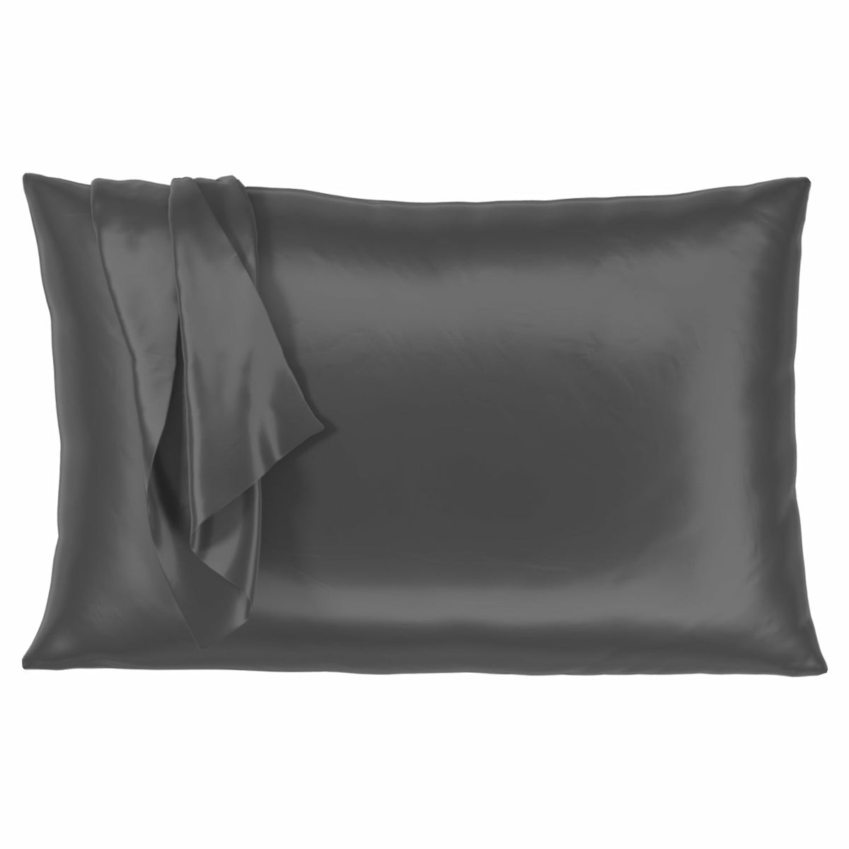 Mulberry Park Silks Deluxe 22 Momme Pure Silk Pillowcase Gunmetal Fine Linens