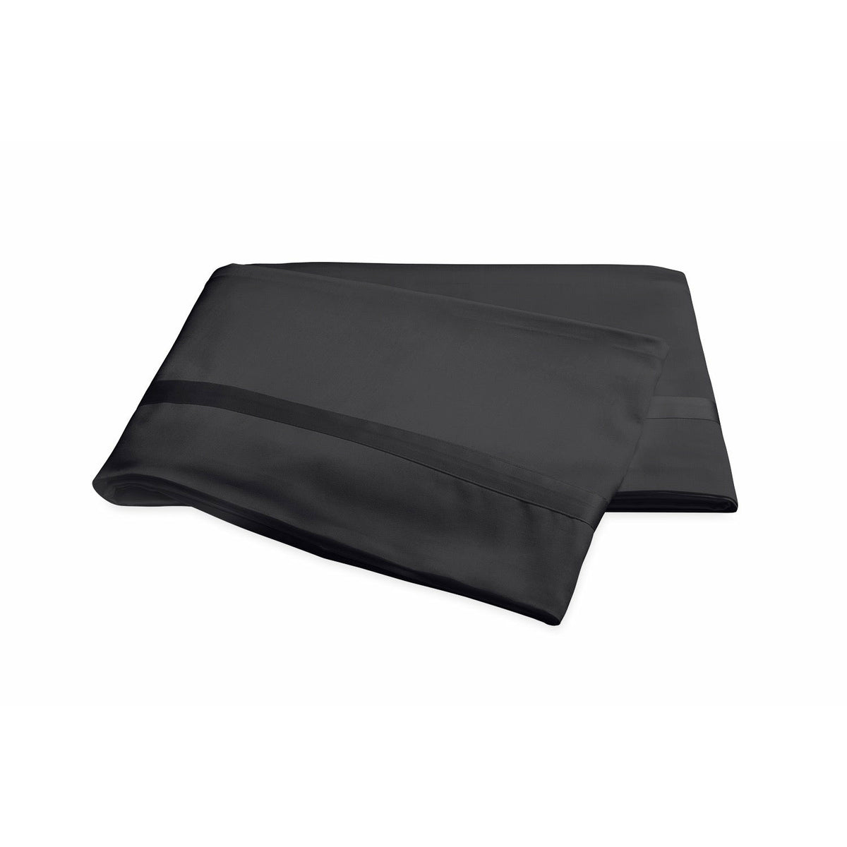 Matouk Nocturne Bedding Collection Flat Sheet Black Fine Linens