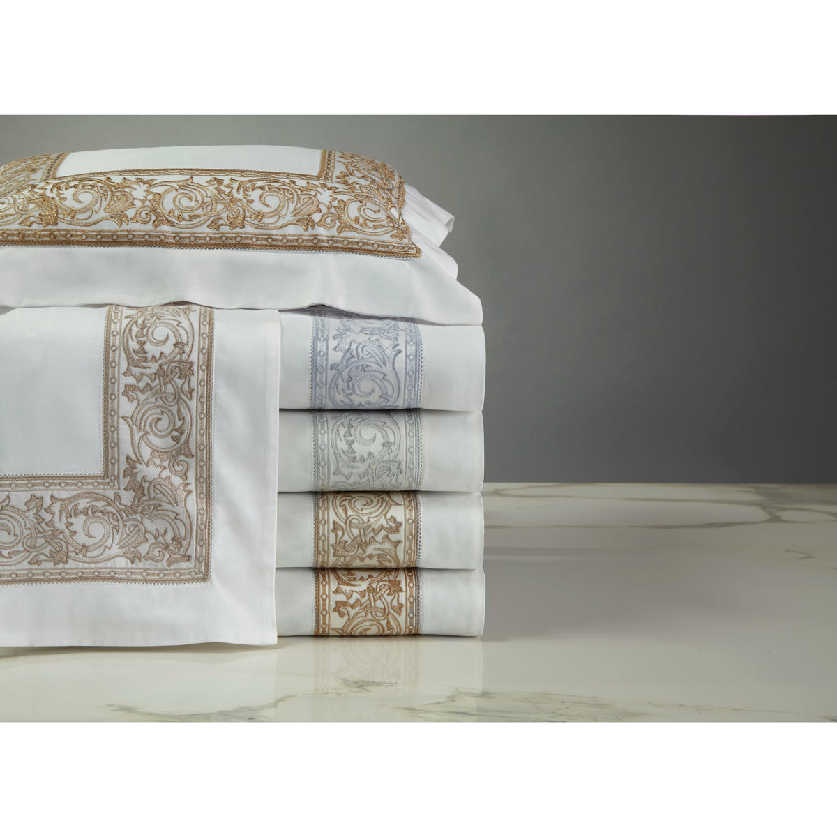 Home Treasures Paris Bedding Stack White Candlelight Fine Linens