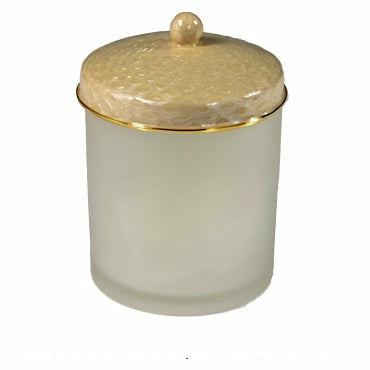 Mike and Ally Pacific Bath Accessories Round Glass Q-Tip Sahara/Gold