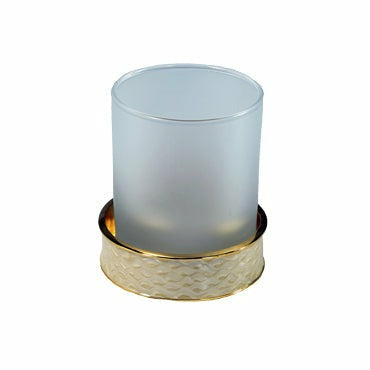 Mike and Ally Pacific Bath Accessories Glass Tumbler Sahara/Gold