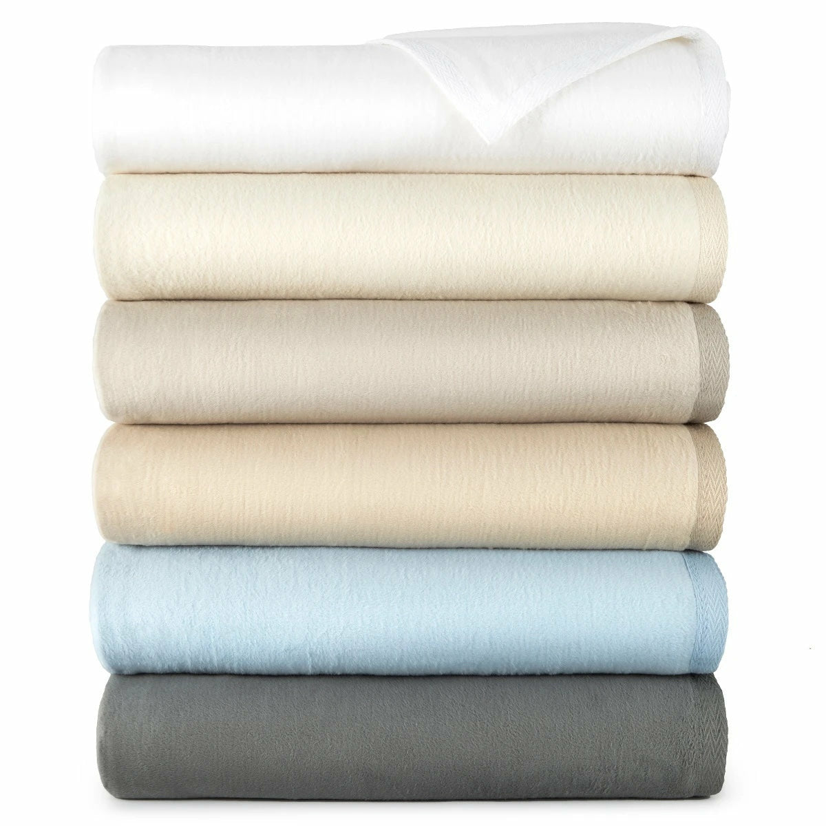 Peacock Alley All Seasons Blankets Colors Stack Natural Fine Linens
