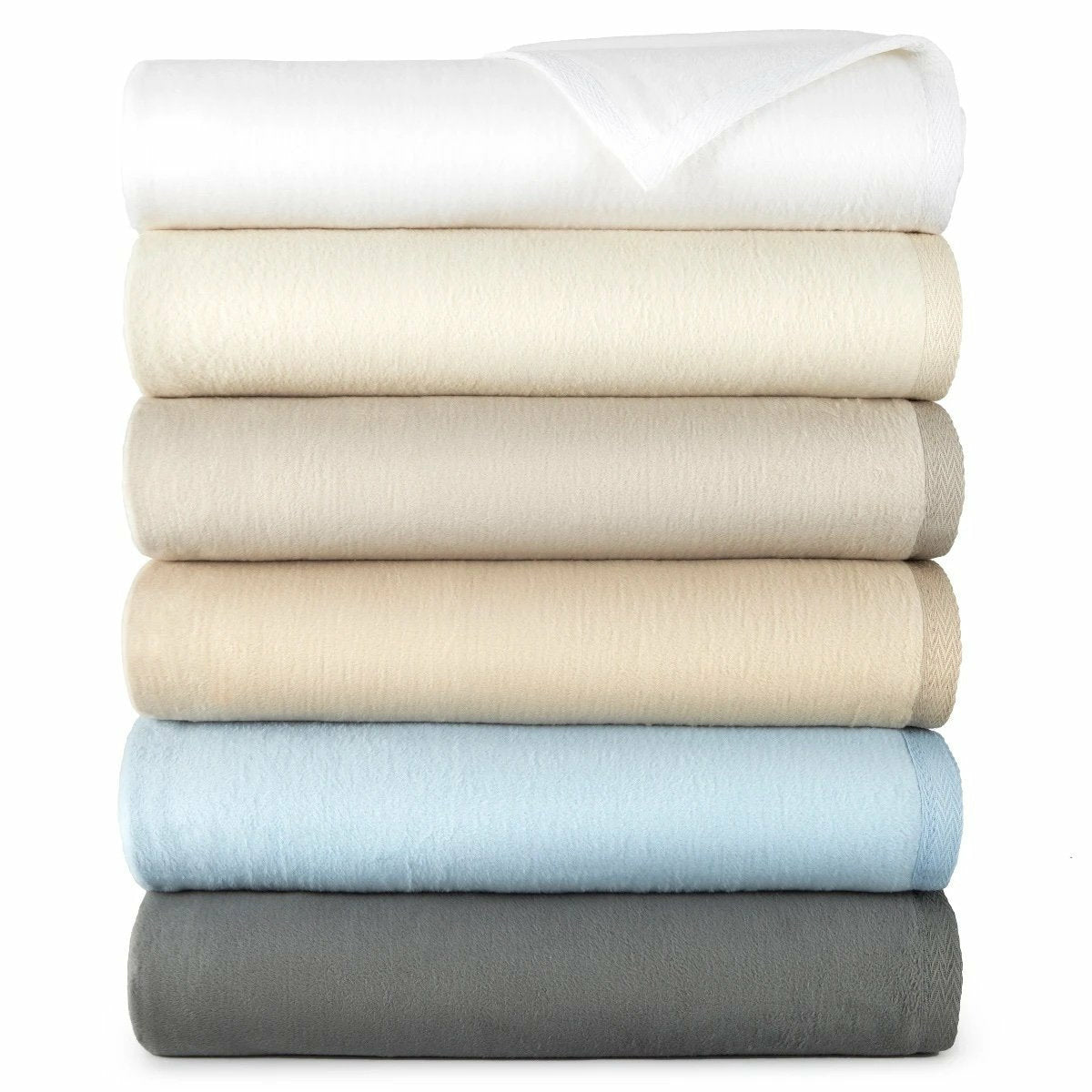 Peacock Alley All Seasons Blankets Colors Stack Dark Grey Fine Linens