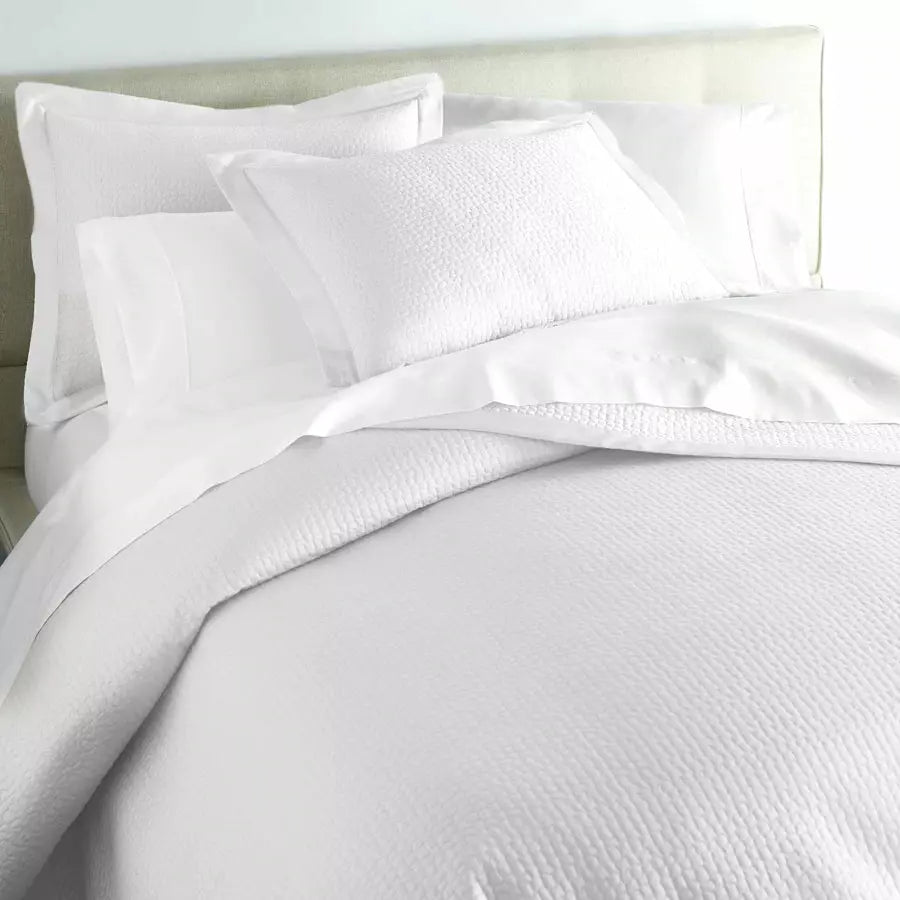 Peacock Alley Hamilton Coverlets and Shams Close Up White Fine Linens
