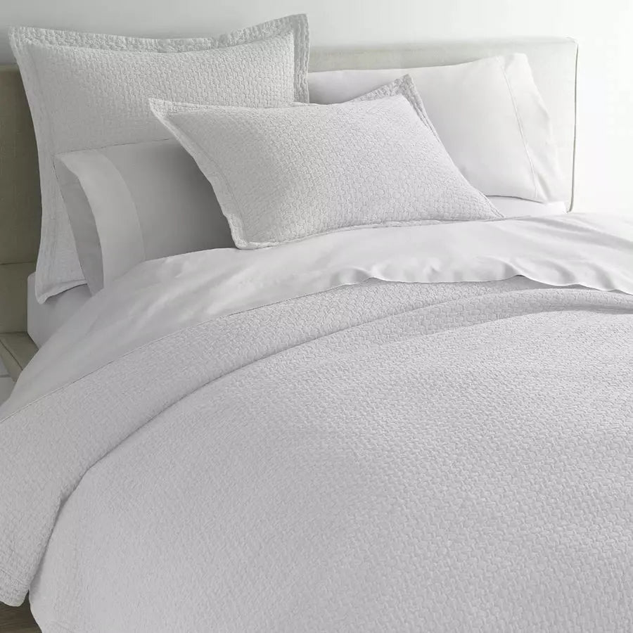 Peacock Alley Juliet Coverlet and Shams Close Up White Fine Linens